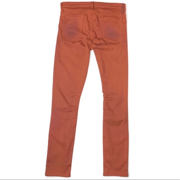 HELMUT LANG SLIM ORANGE DARK RUB JEANS SZ 28 EUC - Picture 4 of 8